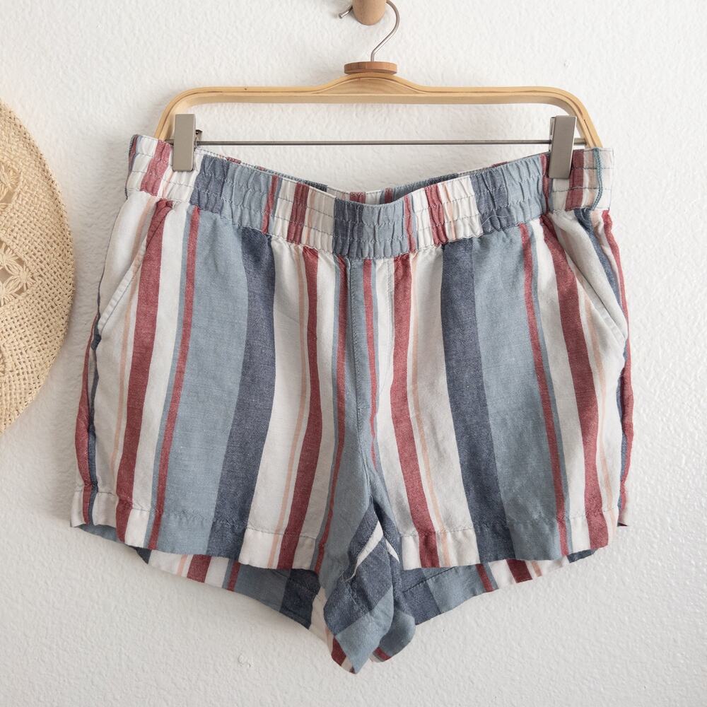 Loft Striped Linen Blend Casual Shorts Size Medium 2020